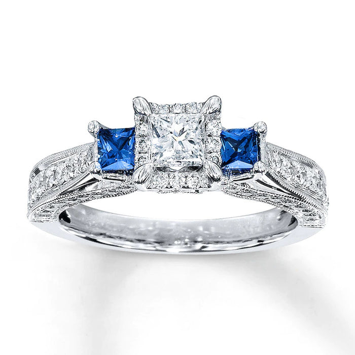 TWO-TONE SQUARE GEMSTONE RING