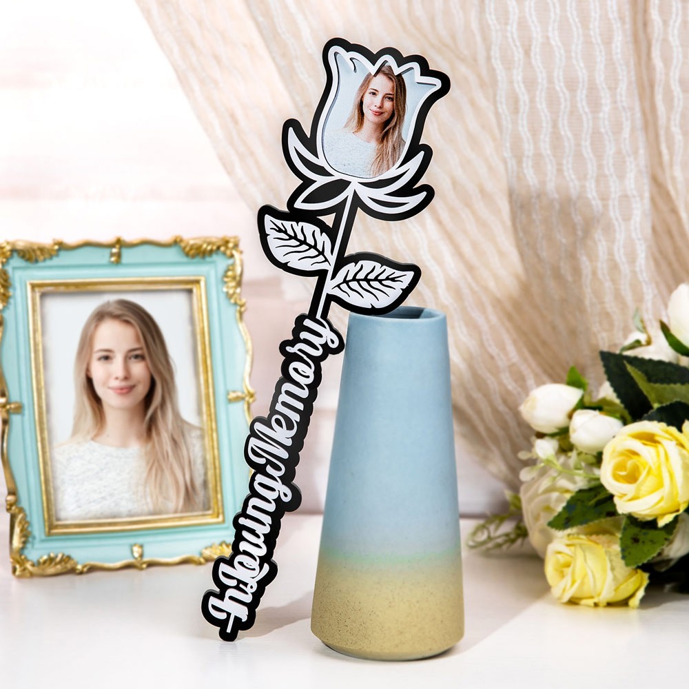 CUSTOM PHOTO IN LOVING MEMORY ROSE SIGN
