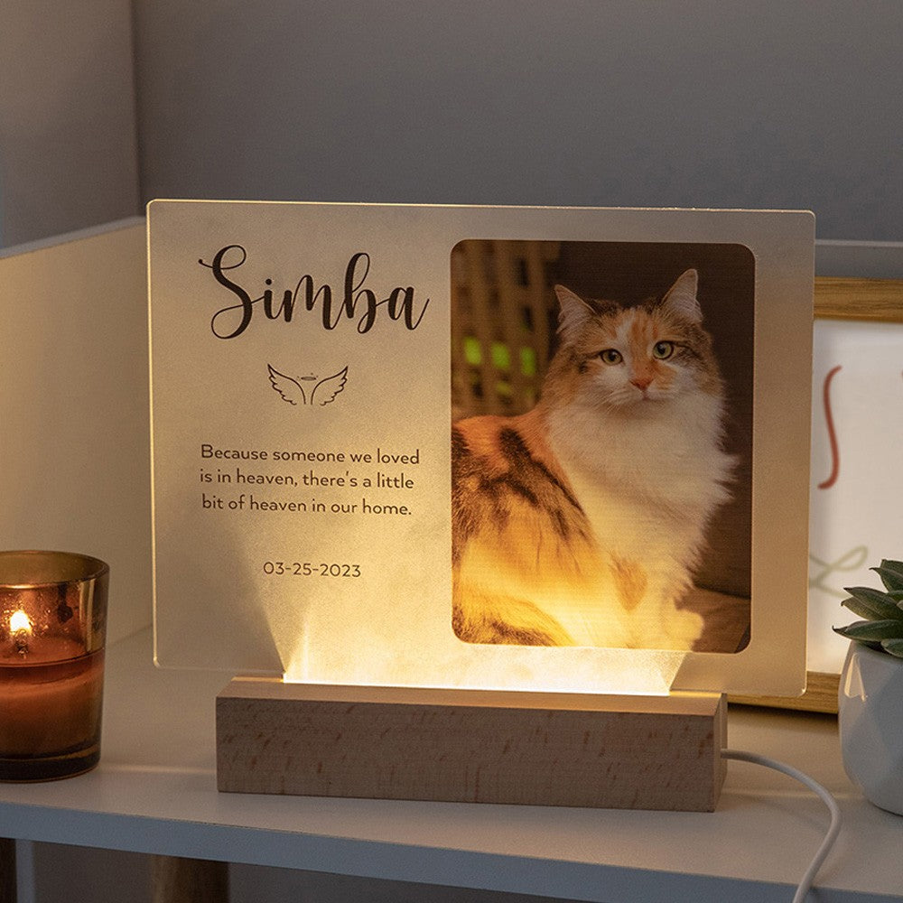 PERSONALIZED NAME LIGHT UP PET MEMORIAL PLAQUE