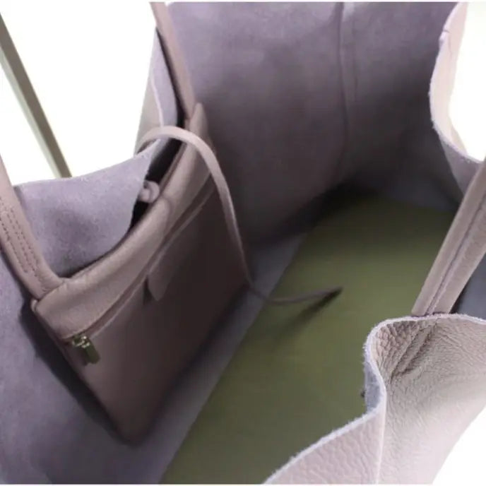 NEW! 356 ITALIAN BEIGE LEATHER TRAVEL BAG TIE CLOSURE