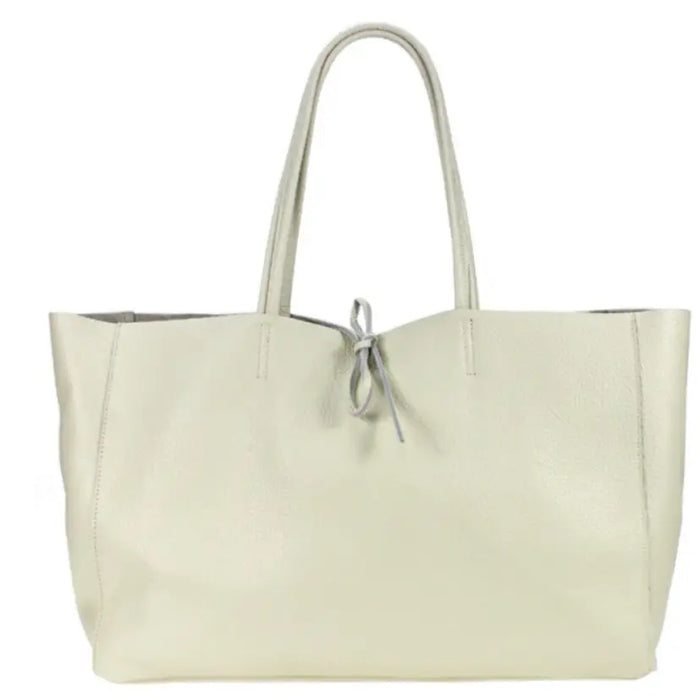 NEW! 356 ITALIAN BEIGE LEATHER TRAVEL BAG TIE CLOSURE