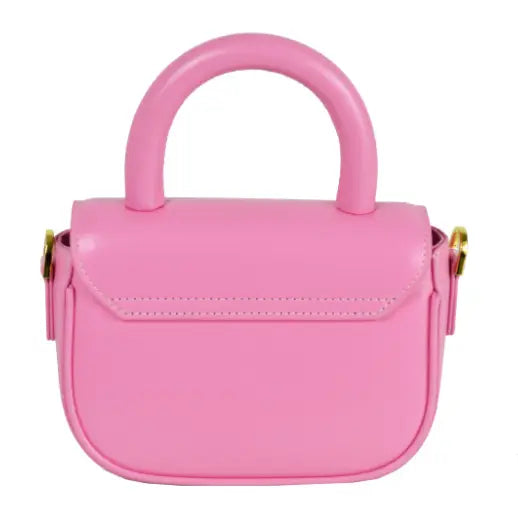 NEW! IT618 ITALIAN MINIMAL CHIC PINK LEATHER CROSSBODY BAG