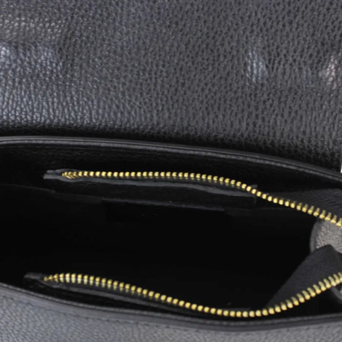 NEW! 614 ITALIAN CHEETAH & BLACK LEATHER SATCHEL WITH GOLD CHAIN