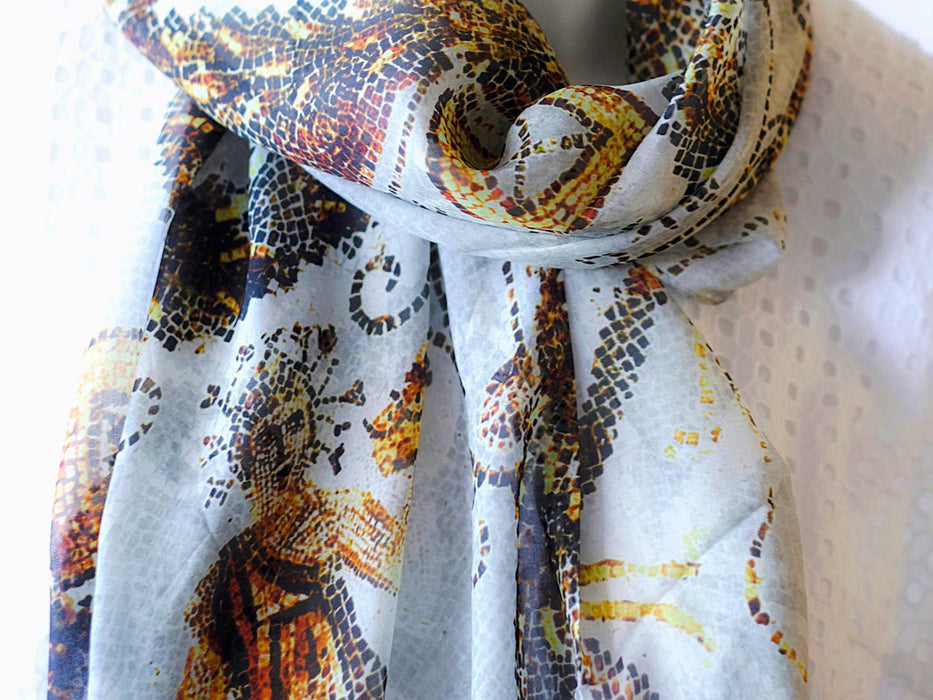 SILK CHIFFON SCARF "GANYMEDE" 180CMX65CM