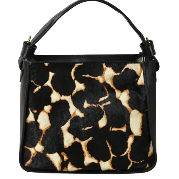 NEW! C022 BLACK SPOTS LEATHER AND TEXTURED BAG