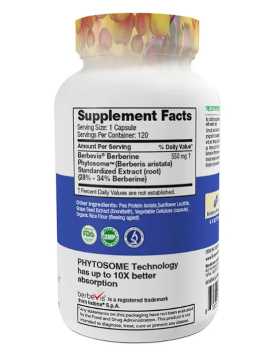 FEEL GOOD SUPERFOODS BERBERINE PHYTOSOME HIGH ABSORPTION, 120 VEGAN CAPSULES