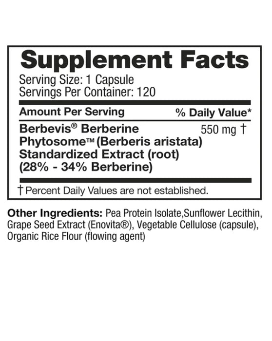 FEEL GOOD SUPERFOODS BERBERINE PHYTOSOME HIGH ABSORPTION, 120 VEGAN CAPSULES