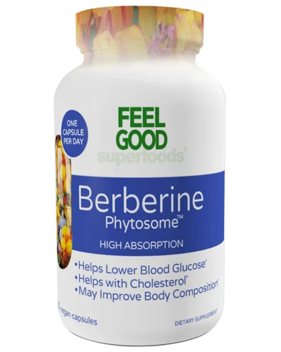 FEEL GOOD SUPERFOODS BERBERINE PHYTOSOME HIGH ABSORPTION, 120 VEGAN CAPSULES