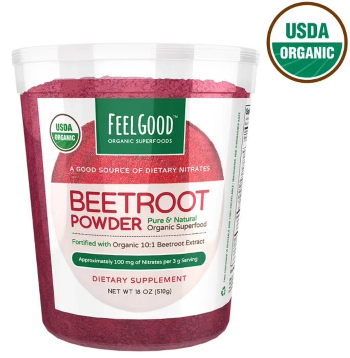 FEEL GOOD USDA ORGANIC BEETROOT POWDER, 18 OUNCES