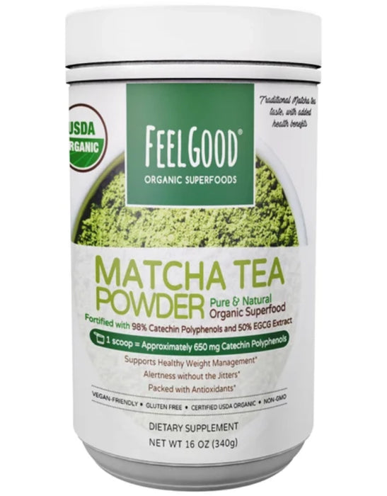 FEEL GOOD USDA ORGANIC MATCHA TEA POWDER, 16 OUNCES