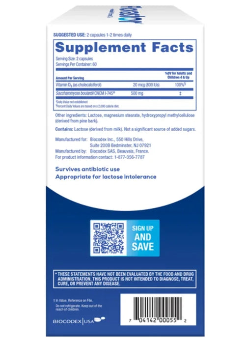 FLORASTOR DAILY PROBIOTIC WITH VITAMIN D3, 120 VEGETARIAN CAPSULES