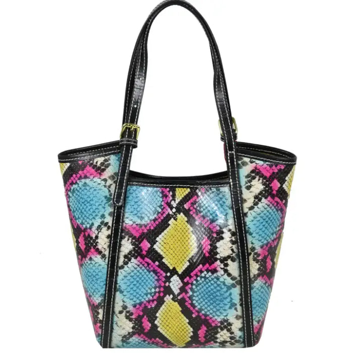 NEW! IT7BLU ITALIAN BLUE LEATHER SNAKE PRINTED CROSSBODY
