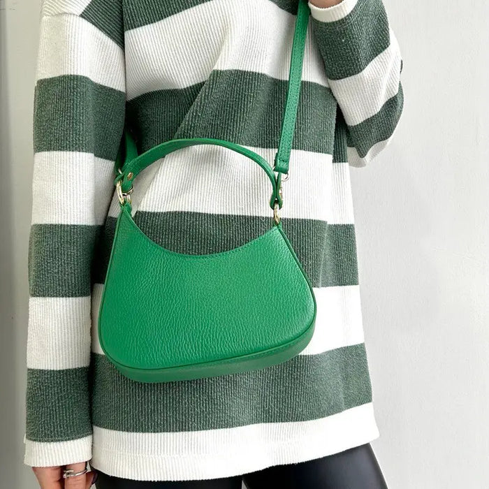 NEW! ITALIAN BAGUETTE GREEN LEATHER CROSSBODY BAG