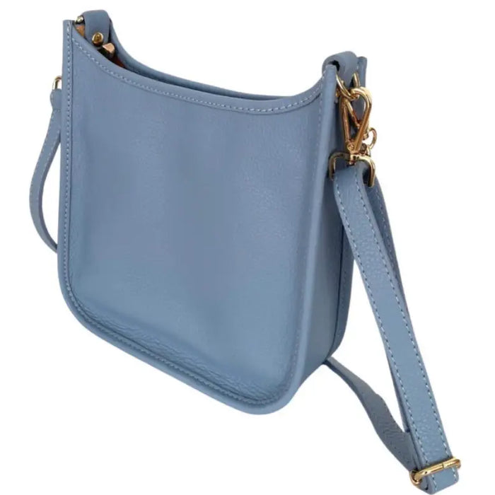 NEW! ITHERBL ITALIAN CHIC BLUE LEATHER CROSSBODY BAG
