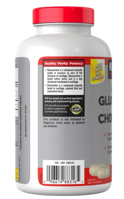 KIRKLAND SIGNATURE GLUCOSAMINE & CHONDROITIN, 280 TABLETS