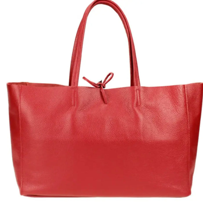 NEW! M6 ITALIAN RED LEATHER TRAVEL BAG TIE CLOSURE