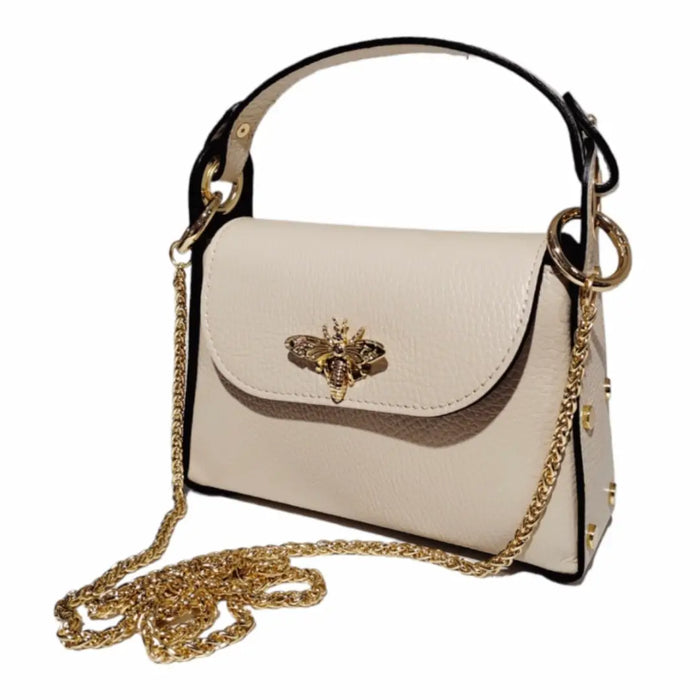 NEW! MAYA BUMBLE BEE CREAM LEATHER MINI CROSSBODY BAG