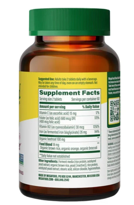 MEGAFOOD BLOOD BUILDER IRON MINIS, 120 TABLETS