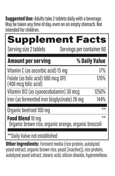 MEGAFOOD BLOOD BUILDER IRON MINIS, 120 TABLETS