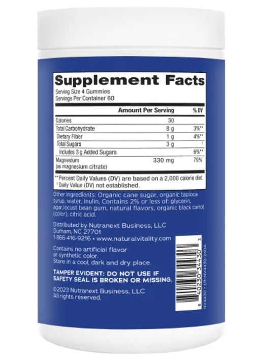 NATURAL VITALITY CALM MAGNESIUM CITRATE, 240 GUMMIES