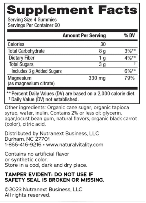 NATURAL VITALITY CALM MAGNESIUM CITRATE, 240 GUMMIES