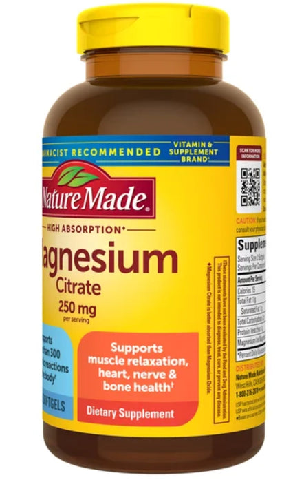 NATURE MADE MAGNESIUM CITRATE 250 MG, 180 SOFTGELS