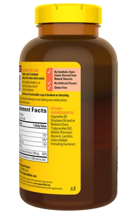 NATURE MADE MAGNESIUM CITRATE 250 MG, 180 SOFTGELS