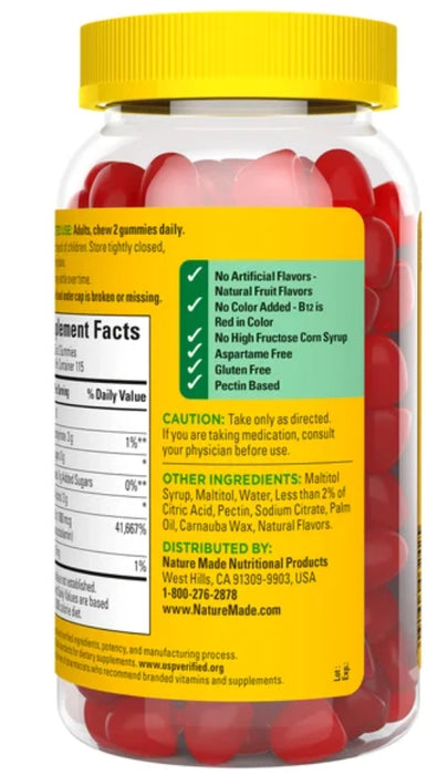 NATURE MADE ZERO SUGAR VITAMIN B-12 GUMMIES 1000 MCG, 230 GUMMIES