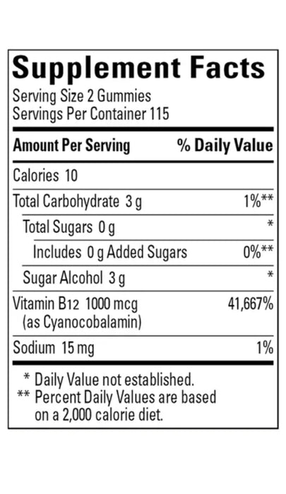 NATURE MADE ZERO SUGAR VITAMIN B-12 GUMMIES 1000 MCG, 230 GUMMIES