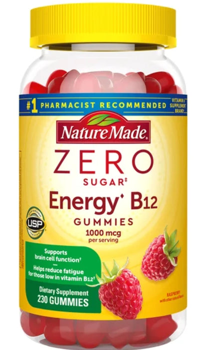 NATURE MADE ZERO SUGAR VITAMIN B-12 GUMMIES 1000 MCG, 230 GUMMIES