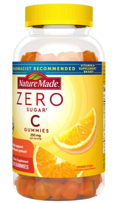 NATURE MADE ZERO SUGAR VITAMIN C GUMMIES 250 MG., 210 GUMMIES