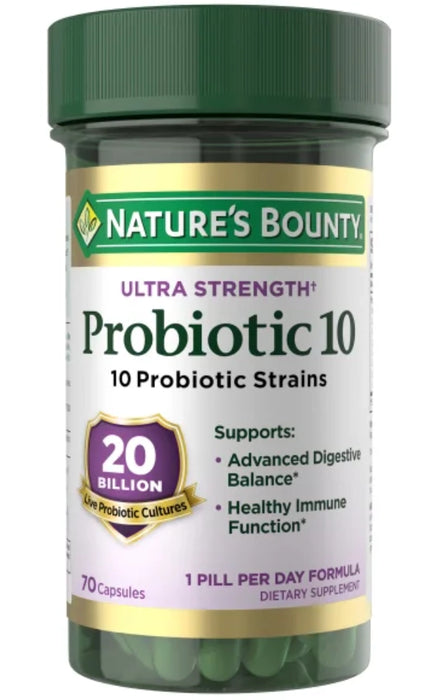 NATURE'S BOUNTY ULTRA STRENGTH PROBIOTIC 10, 70 CAPSULES
