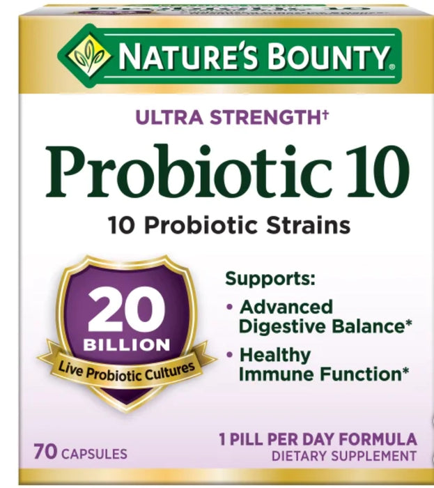 NATURE'S BOUNTY ULTRA STRENGTH PROBIOTIC 10, 70 CAPSULES