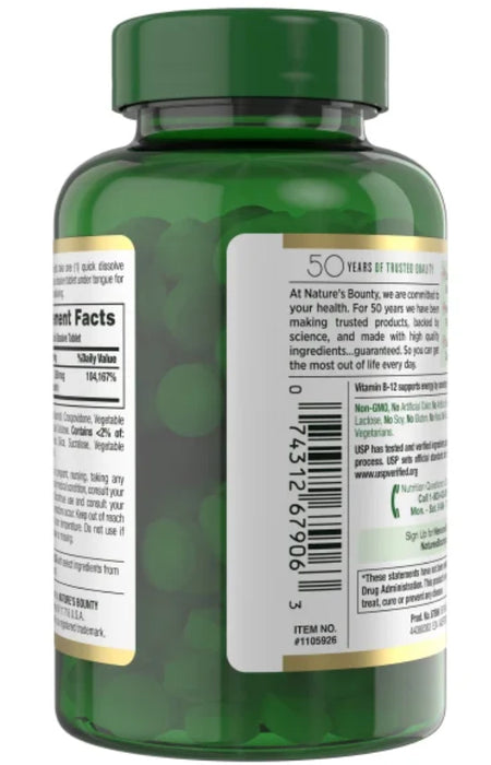 NATURE'S BOUNTY VITAMIN B-12 2500 MCG, 300 QUICK DISSOLVE TABLETS