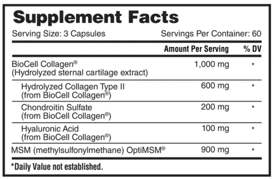 NATURE'S LAB HYALURONIC ACID WITH BIOCELL COLLAGEN, 180 CAPSULES