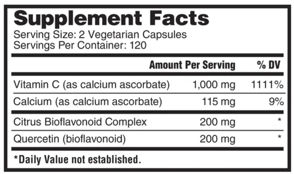 NATURE'S LAB VITAMIN C 1000 MG WITH QUERCETIN & CITRUS BIOFLAVONOIDS, 240 VEGETARIAN CAPSULES