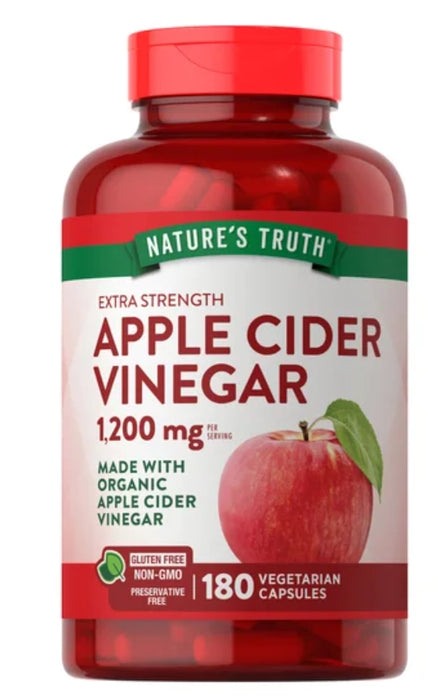 NATURE’S TRUTH APPLE CIDER VINEGAR 1200 MG, 180 CAPSULES