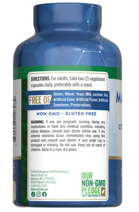 NATURE’S TRUTH MAGNESIUM BLEND, 250 MG, 180 VEGETARIAN CAPSULES