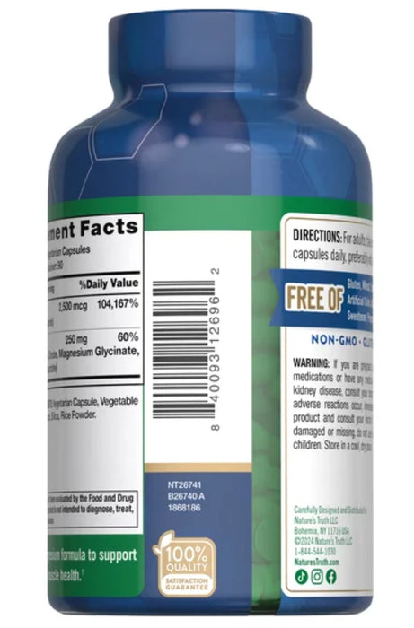 NATURE’S TRUTH MAGNESIUM BLEND, 250 MG, 180 VEGETARIAN CAPSULES