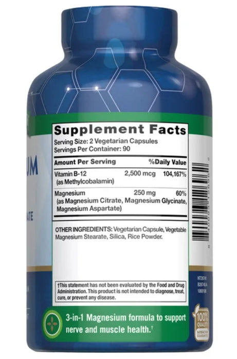 NATURE’S TRUTH MAGNESIUM BLEND, 250 MG, 180 VEGETARIAN CAPSULES