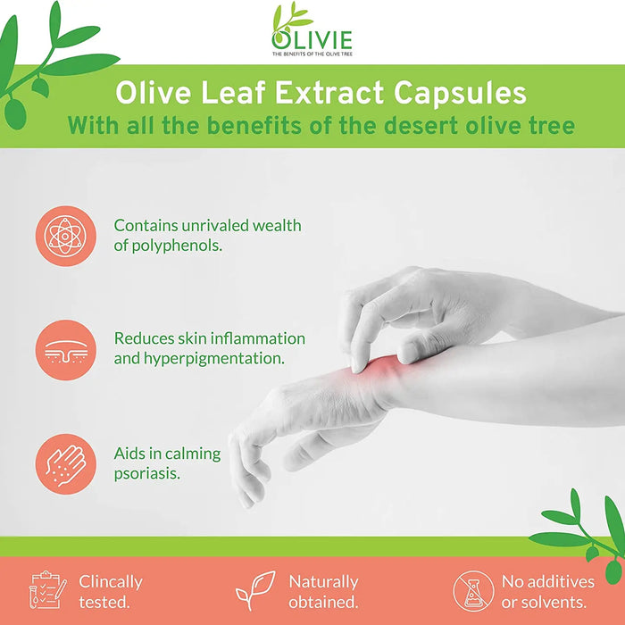 OLIVIE DERMAPSORIA ORGANIC OLIVE LEAF EXTRACT | 80 CAPSULES - CASE OF 2