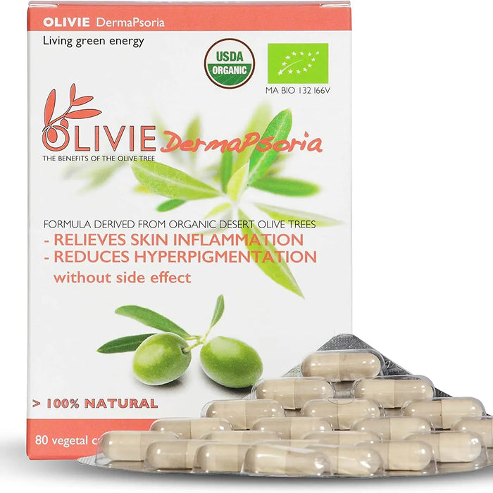 OLIVIE DERMAPSORIA ORGANIC OLIVE LEAF EXTRACT | 80 CAPSULES - CASE OF 2