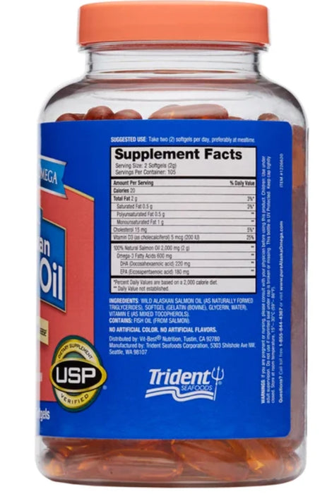 PURE ALASKA OMEGA WILD SALMON OIL 1000 MG, 210 SOFTGELS