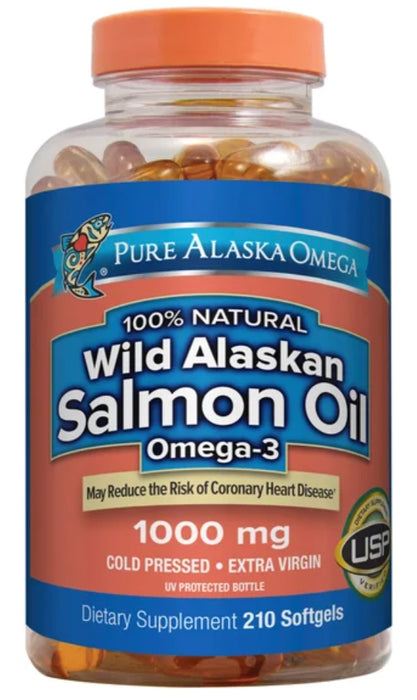 PURE ALASKA OMEGA WILD SALMON OIL 1000 MG, 210 SOFTGELS