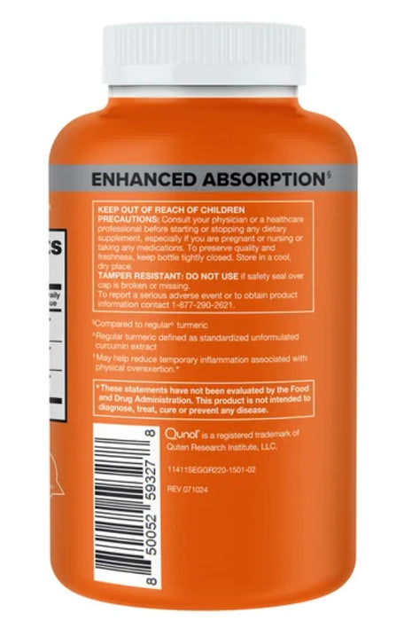 QUNOL TURMERIC 1,500 MG., 220 CAPSULES