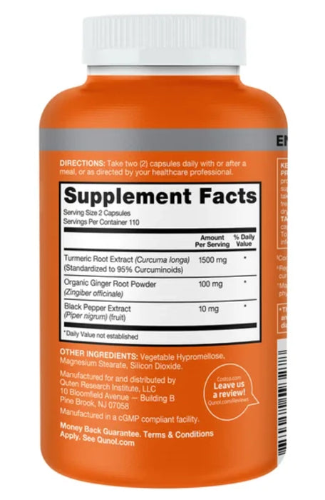QUNOL TURMERIC 1,500 MG., 220 CAPSULES