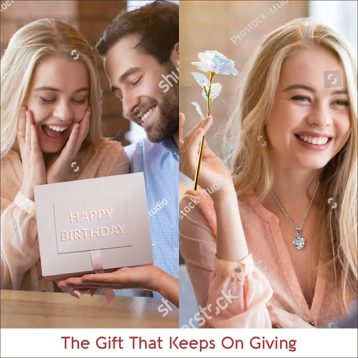 BIRTHDAY GIFT BASKET - BATH & SPA GIFT SET WITH CZ NECKLACE