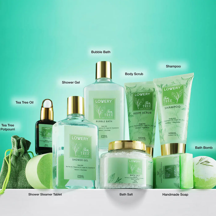 TEA TREE BATH & BODY SET - LUXURY AROMATHERAPY HOME SPA SET