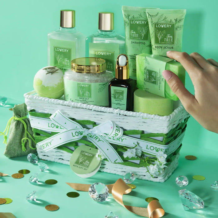 TEA TREE BATH & BODY SET - LUXURY AROMATHERAPY HOME SPA SET