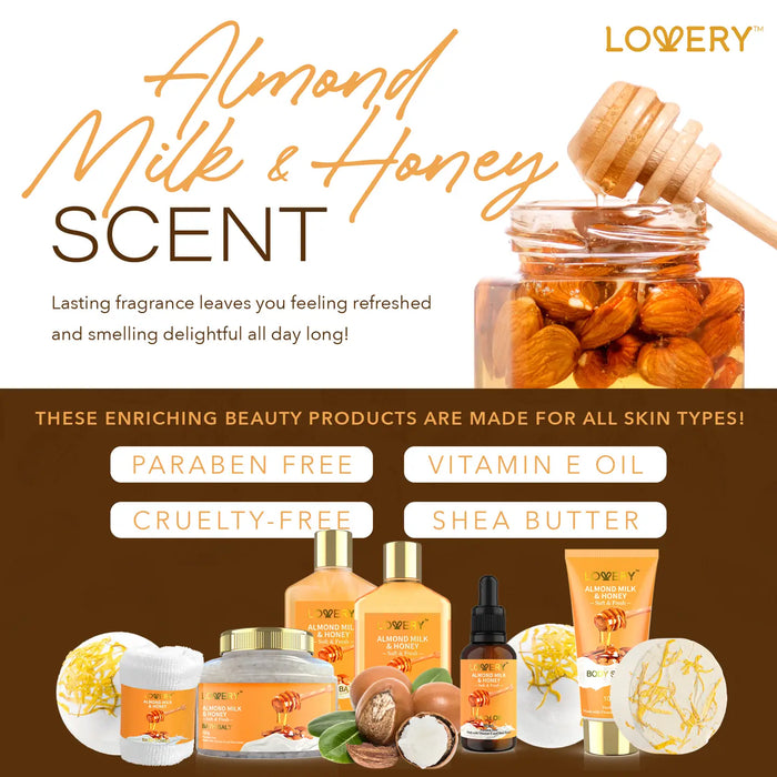 GIFT BASKET – 10PC ALMOND MILK & HONEY BEAUTY & PERSONAL SET
